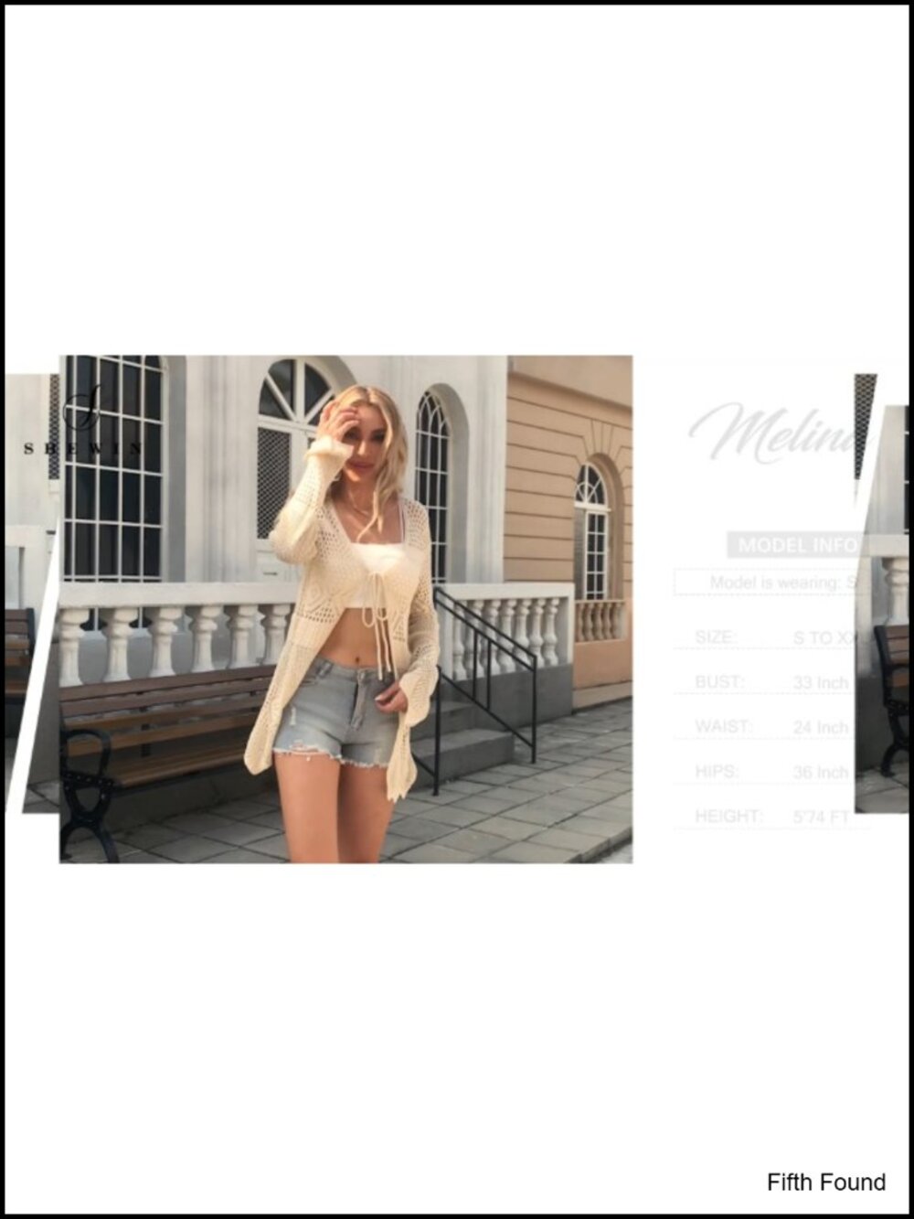 Crochet Cardigan Long Sleeve Tie Front Hollow Out Knit Summer Beach Coverup - Picture 6 of 6